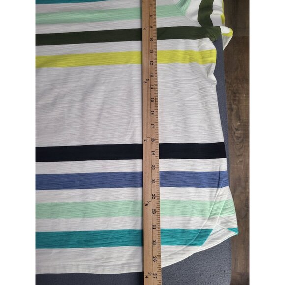 T by Talbots Womens XL UPF 50 Cozy Crush Breezy Stripe Pullover Top Slub Terry - Picture 6 of 9